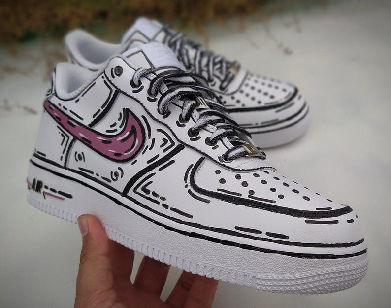 Nike Air Force Sketch Purple Swoosh – CustomSneaker