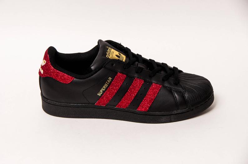 Torrent Uitbeelding Professor Adidas Superstar - Red Glitter – CustomSneaker