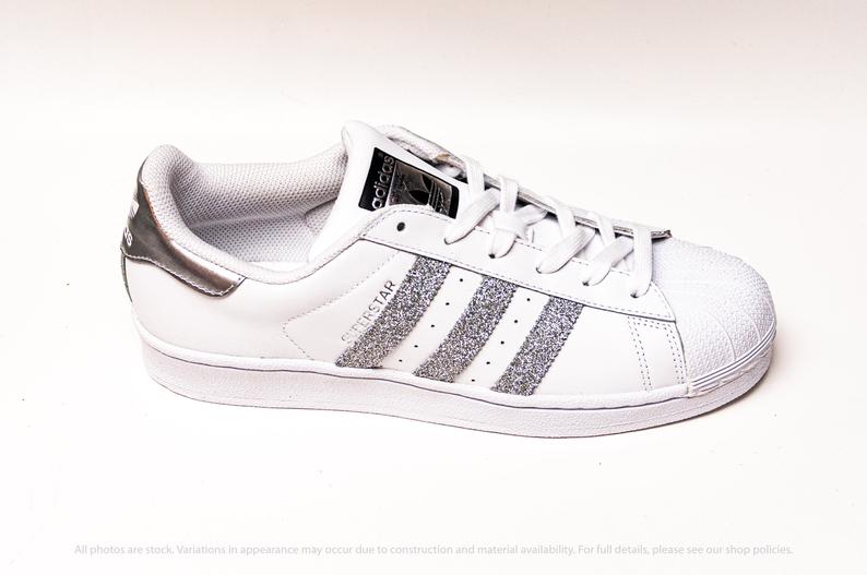uitbarsting ijs mot Adidas Superstar - Silver Glitter – CustomSneaker