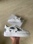 Nike Air Force 1 - Black/Grey Roses CustomSneaker X SERA