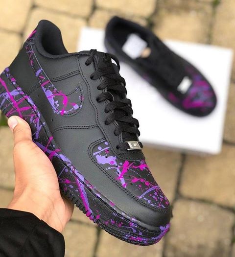 meest Kruiden Verfrissend Nike Air Force 1 Splattered Purple/Violet – CustomSneaker