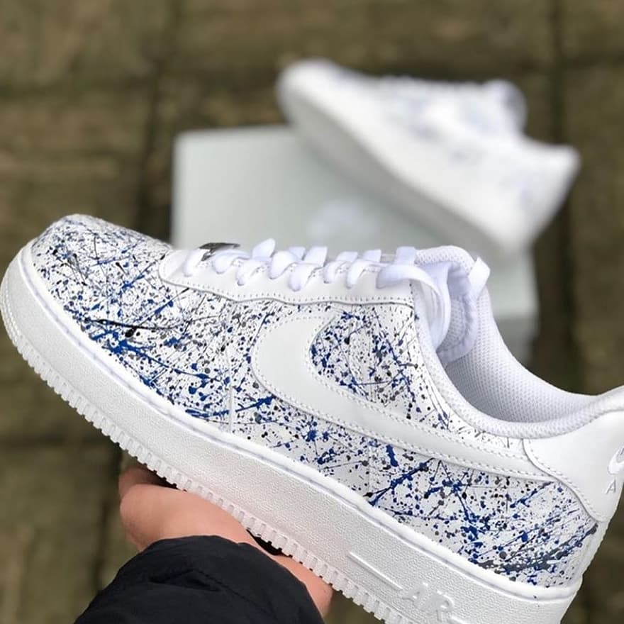 Nike Air Force 1 - Splattered Blue/Grey – CustomSneaker